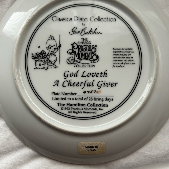 Precious Moments Collectible Plate -1993 - Picture 2 of 2